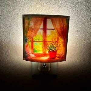 Colorful Window Scene Night Light